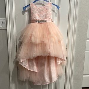 Little girls tulle hi and low dress
